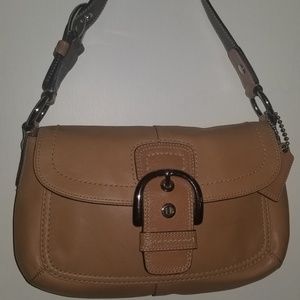 Tan Coach purse